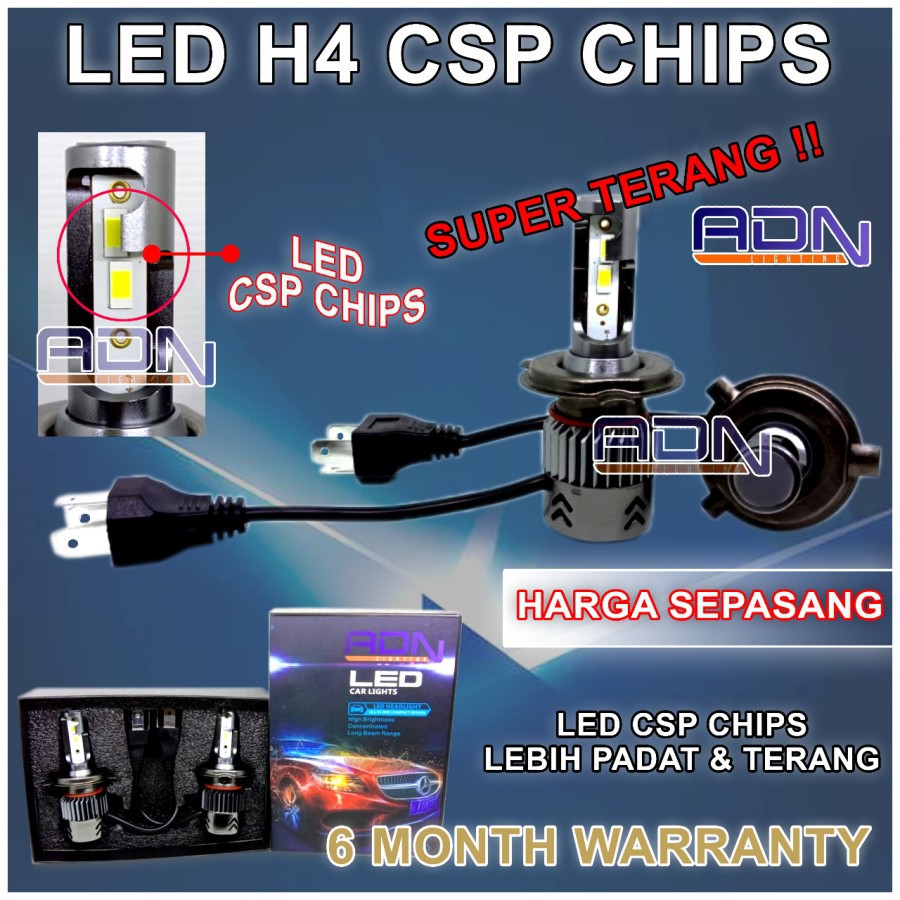 Lampu Led Utama Foglamp Kabut MOBIL ADN H4