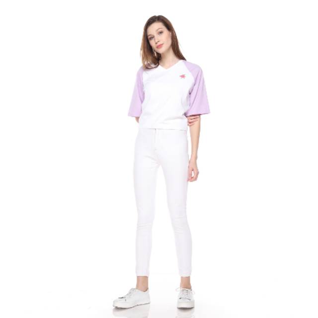 Triple Peach Raglan Top V.2/Kaos Jepang/Korea