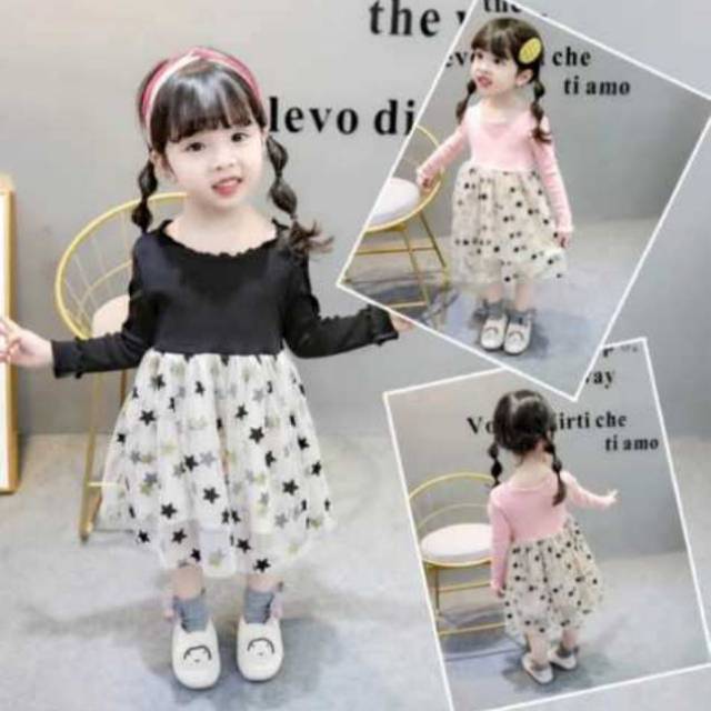  COD Dress tutu import  anak  dress anak  perempuan Shopee 