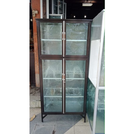 Rak piring pintu 2 full kaca aluminium