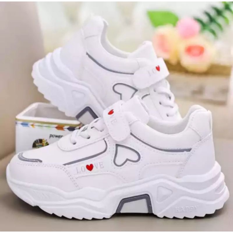sepatu sneakers love model terbaru real anak perempuan laki laki sepatu olahraga sepatu Sneaker pere