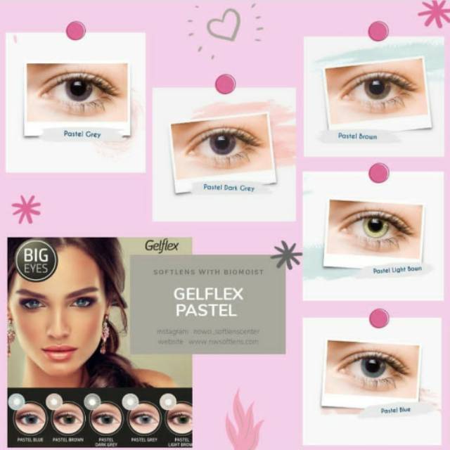 Softlense Gelflex Pastel - Soflen Big Eyes - Soflens Grey Abu Abu Murah - Softlens Kekinian