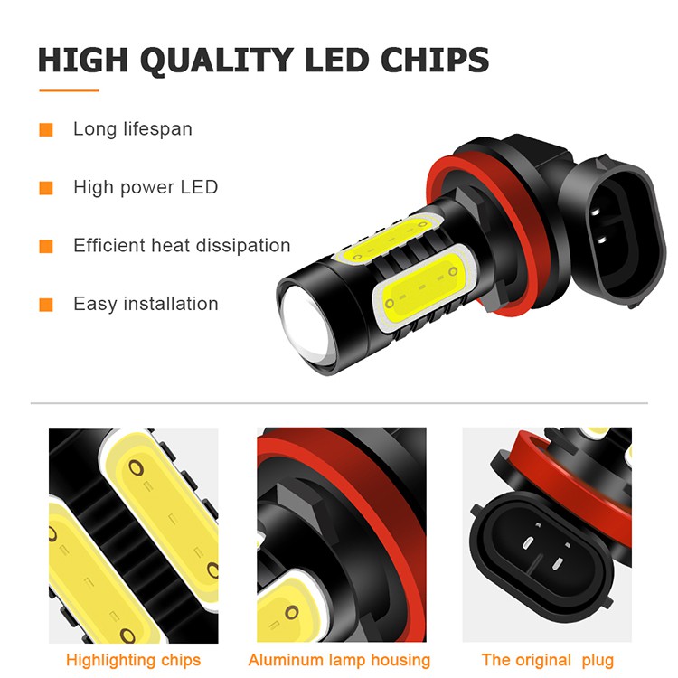 1Pcs COB Campbells H4 H7 H8 H16 9005 9006 P13W H11 Foglamp LED Bohlam Lampu Parkir Bohlam Lampu Senja LED Mobil