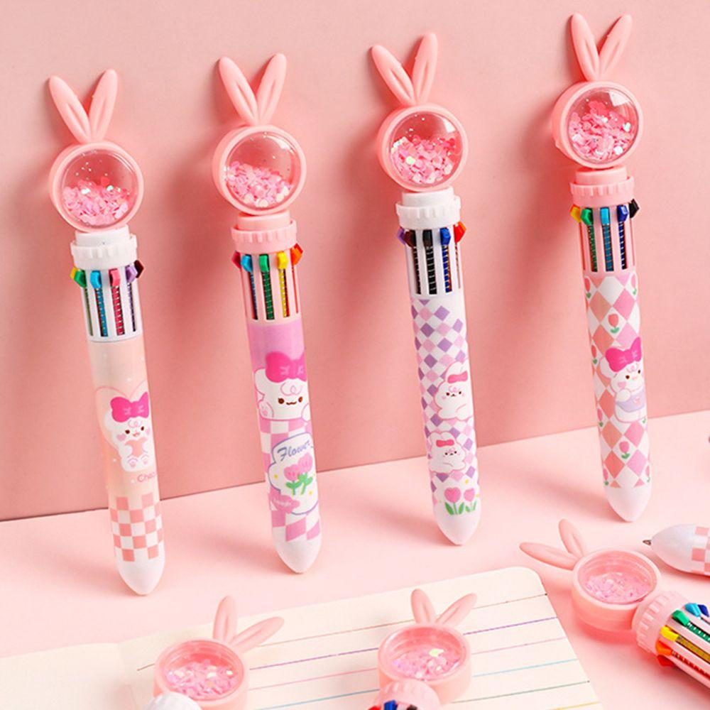 Pulpen Ballpoint Nanas Hadiah Isi Ulang Warna-Warni Alat Kantor Belajar Press Gel Bolpen