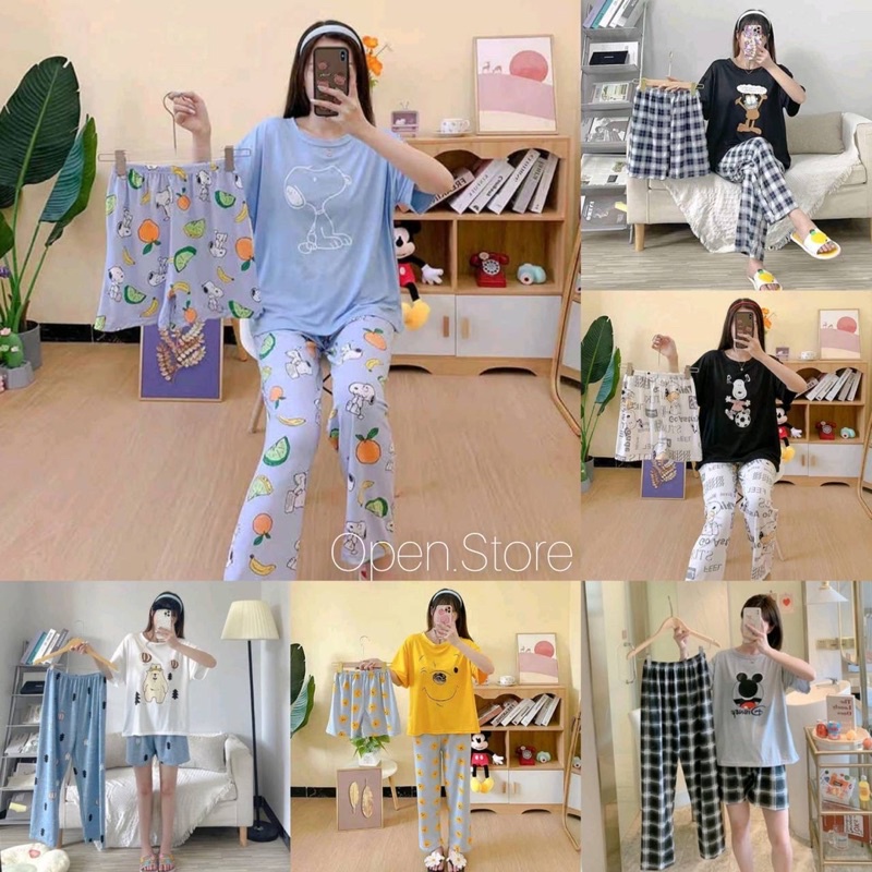 Ready Stock!!! Piyama 3 in 1 / Baju Tidur Import / Baju Kualitas Premium / Piyama Lengan Pendek / Baju Tidur 3 in 1 / Baju Tidur Kekinian