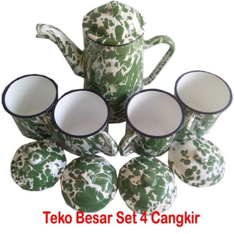 TEKO  SET JADUL BLURIK/,BLIRIK 1 TEKO+4 MUG