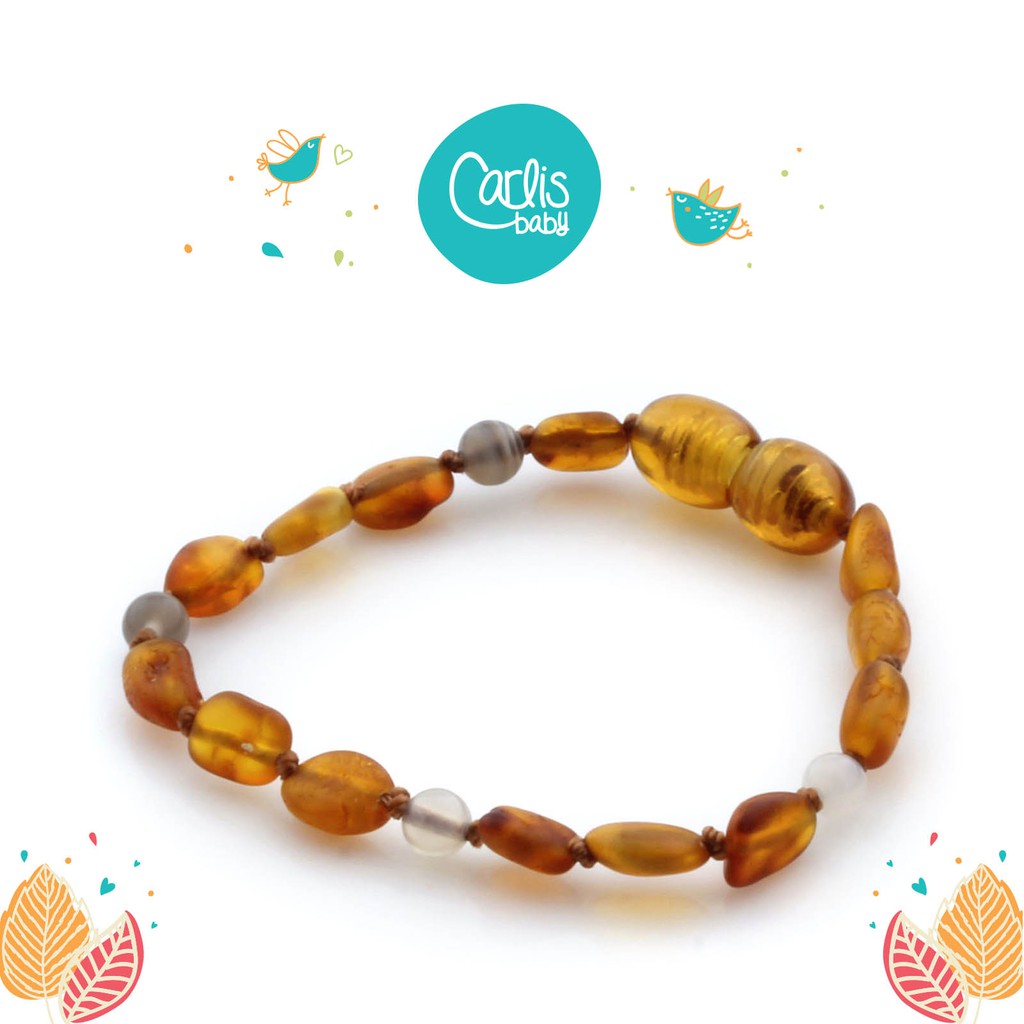 CE61 Gelang Baltic Amber untuk anak mix Botswana Agate Stone BY CARLIS BABY