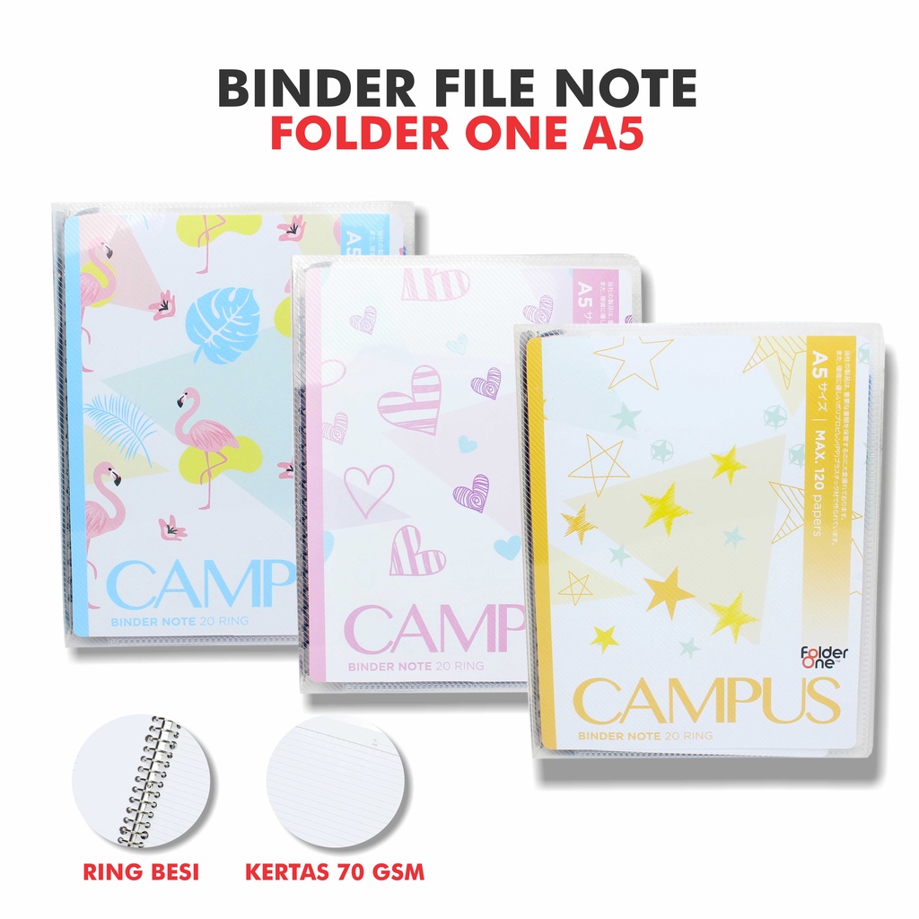

Binder File Note Isi Ulang Merk Folder One 20 Ring Ukuran A5