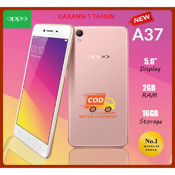 PROMO NEW HP OPPO A37 RAM 2/16 GB HANDPHONE ANDROID OPPO MURAH 4G HAPE