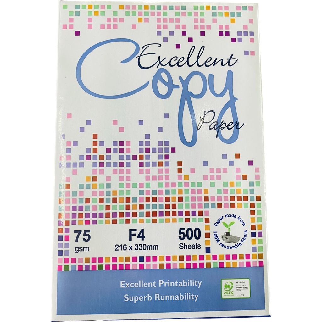 Jual Kertas Print Fotocopy HVS F4 Folio 75 Gram Excellent Copy Paper