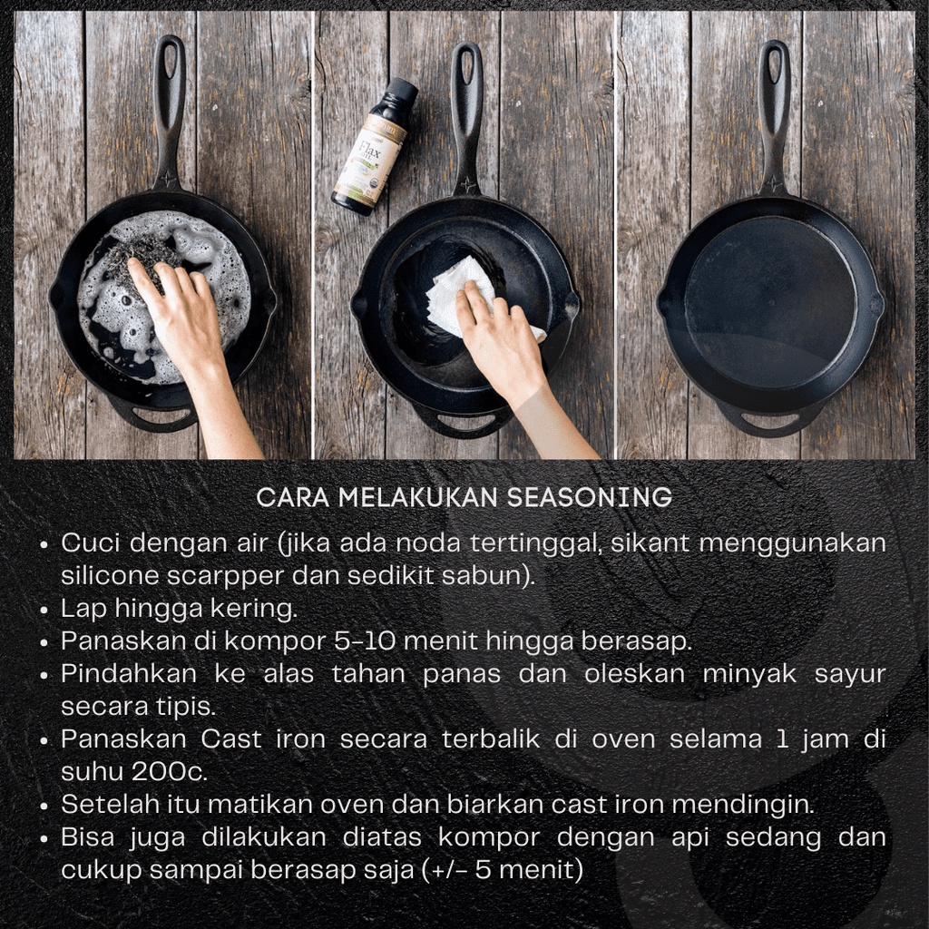 Cast Iron Pan - Stella Wok | 100% Pure wajan cast iron