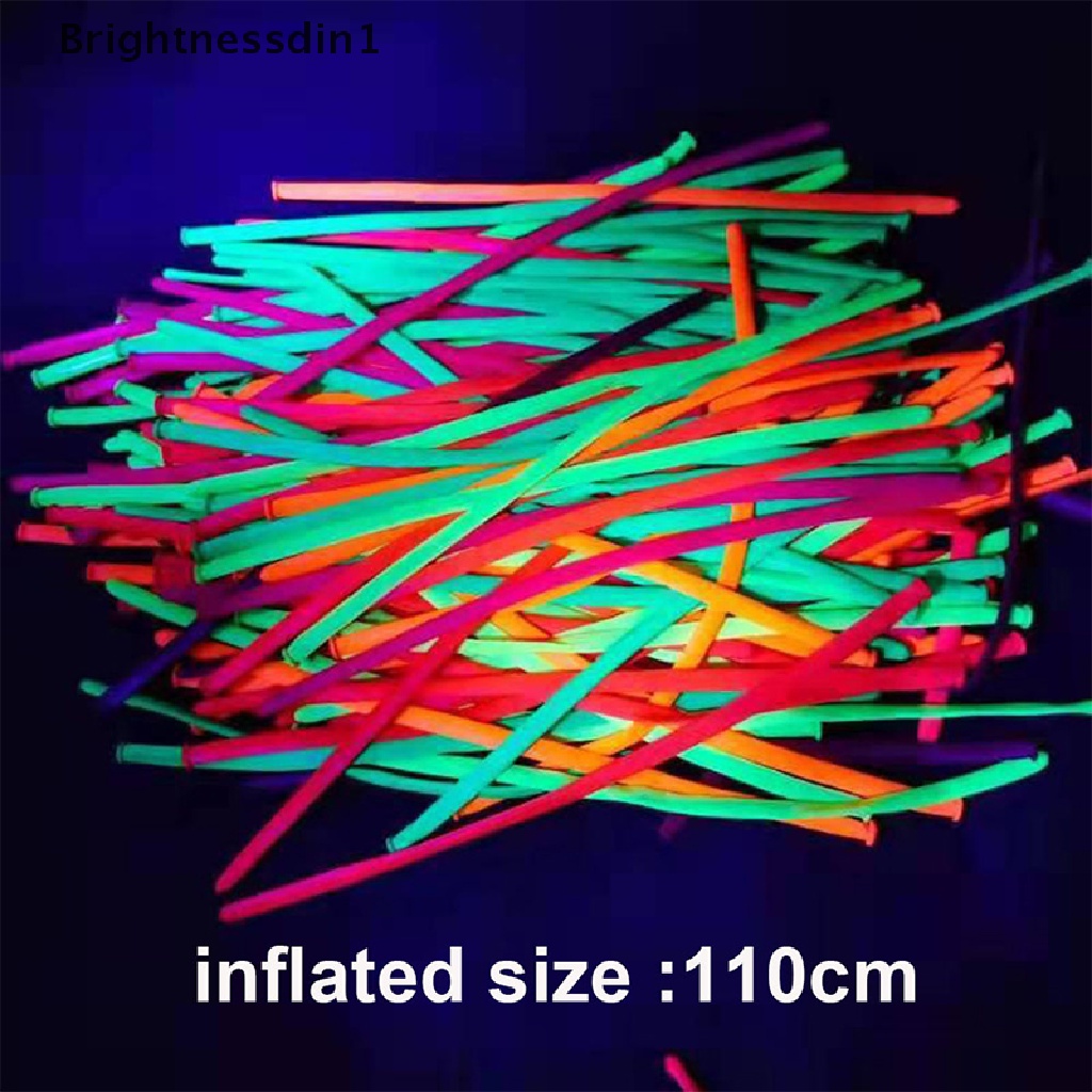 100 Pcs Balon Panjang UV Reaktif Neon Glow In 1