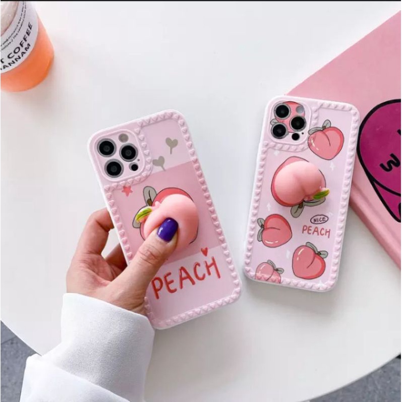 Case peach squishy Oppo A1k A7 A5s A12 A74 A72 A15 A32 Reno 5