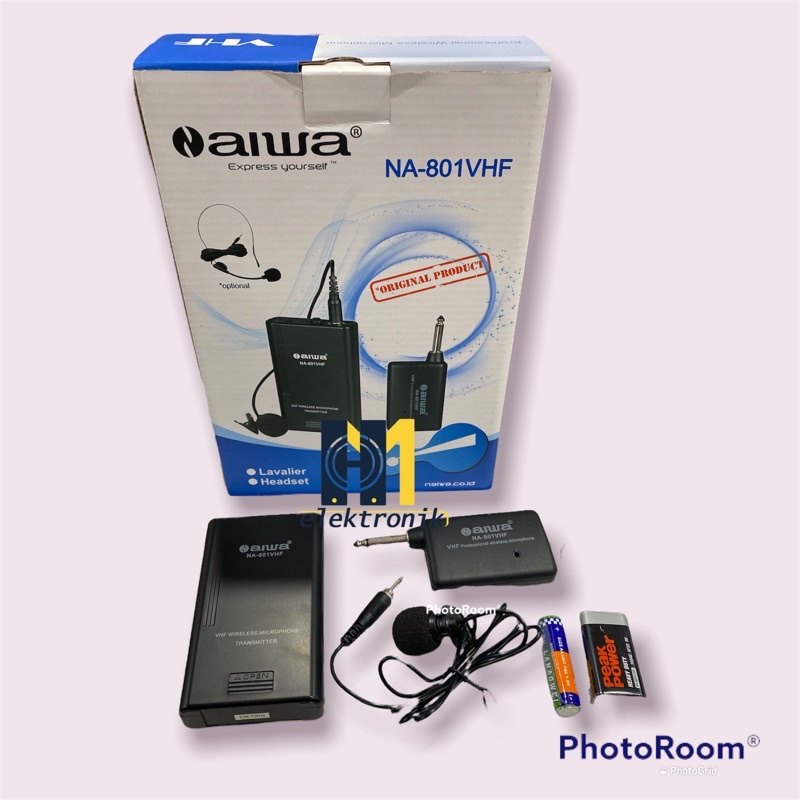 Mic Aiwa NA 801 VHF Clip on jepit bando wireless microphone