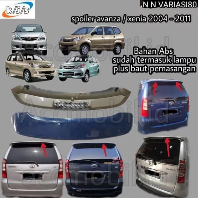 SPOILER AVANZA/ XENIA VVTI 2004 - 2010