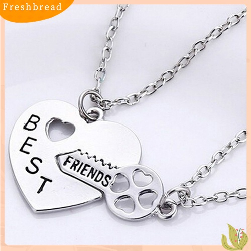 [TERLARIS]2Pcs/Set Love Heart Key Pendant BFF Best Friend Letter Carved Necklace Gift