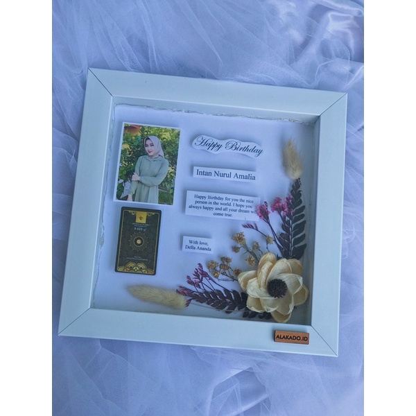 

Gift Frame bunga foto Mahar nikah wisuda birthday ultah uoang tahun murah