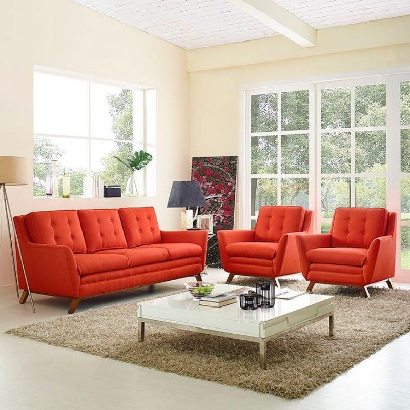Sofa Minimalis kancing Retro Full Busa/ Sofa Retro/ Sofa 321/ Sofa 221