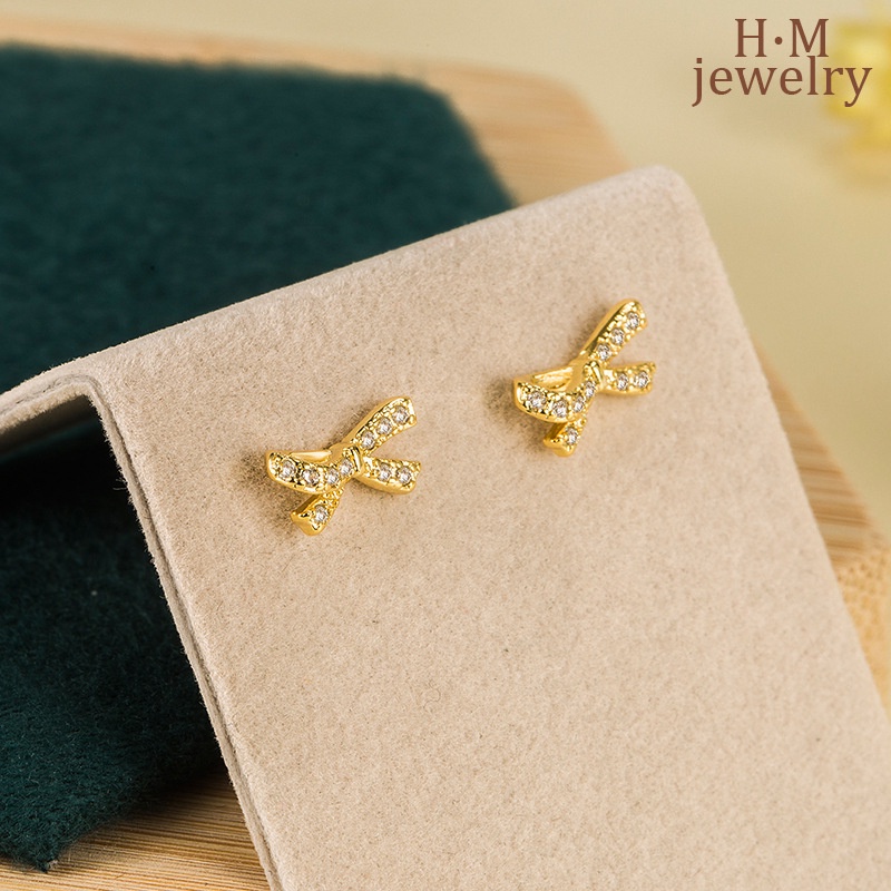 2022 Anting Tusuk Bentuk Hati Aksen Berlian Imitasi Untuk Wanita