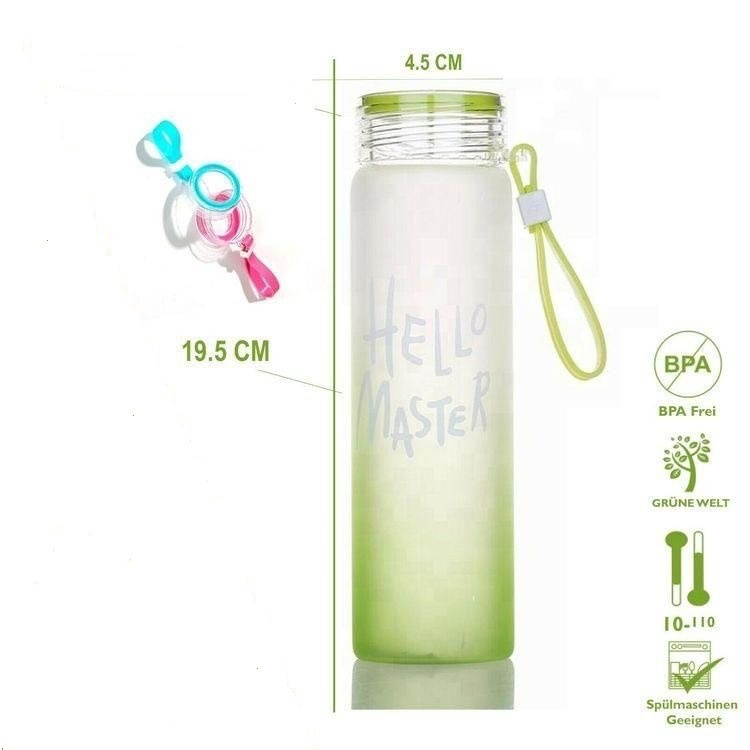 BOTOL MINUM KACA 450 ML | HELLO MASTER HIGH QUALITY [SWEETSPACE]