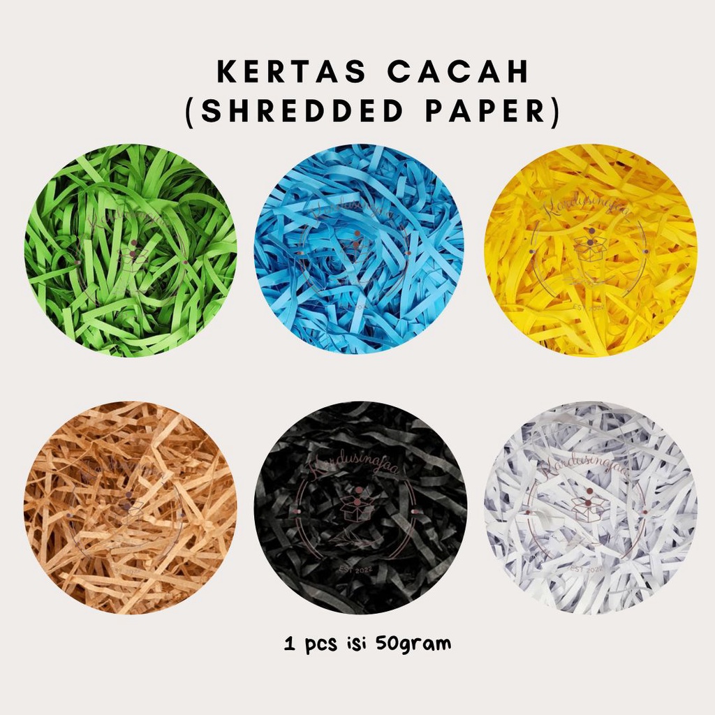 

KERTAS CACAH SERUT 50 GRAM SHREDDED PAPER ISIAN GIFT BOX