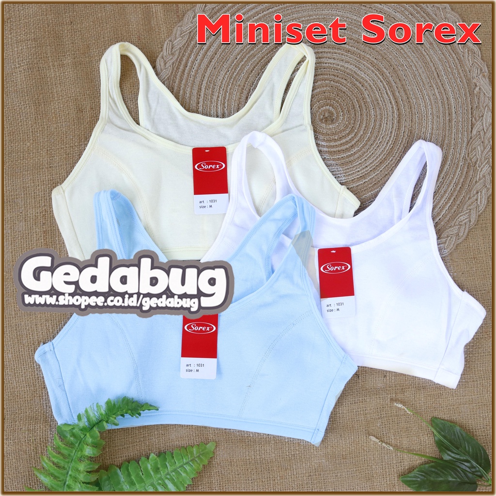 Miniset Sorex Anak 1031 | Miniset ABG Cup Cukup Tebal Tali Lebar | Motif Polos