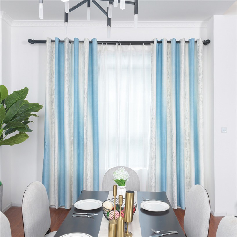 Best Deal Garis Crash Warna Tirai Tulle Jendela Poliester Tirai Jendela Panel Kain Tirai untuk