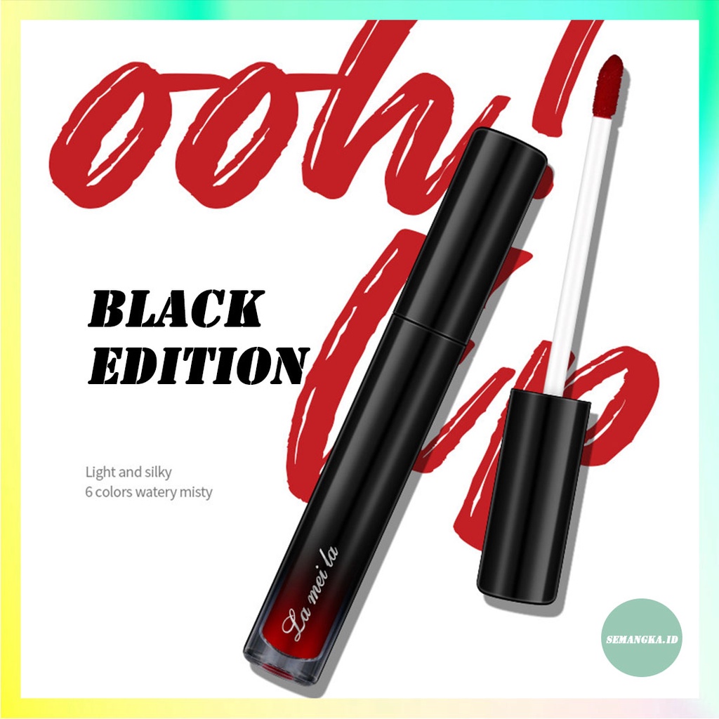 LAMEILA BLACK EDITION Lip Gloss Silky Misty Lipstick Pelembab Lip Glaze Lipstik Cair LA056