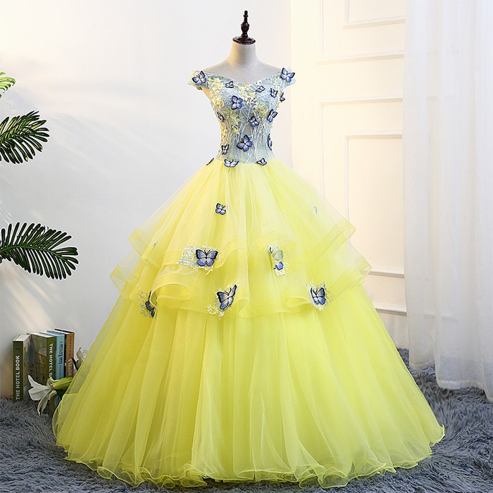 Gaun Pengantin 0551117 Putih Kuning Sabrina Wedding Gown Wedding Dress