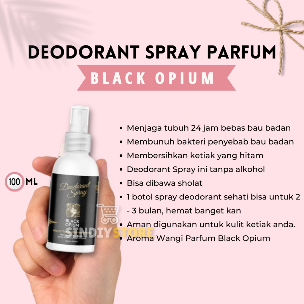 Deodorant Spray Aroma Black Opium Parfum Original Ampuh atasi Bau Badan Ketiak