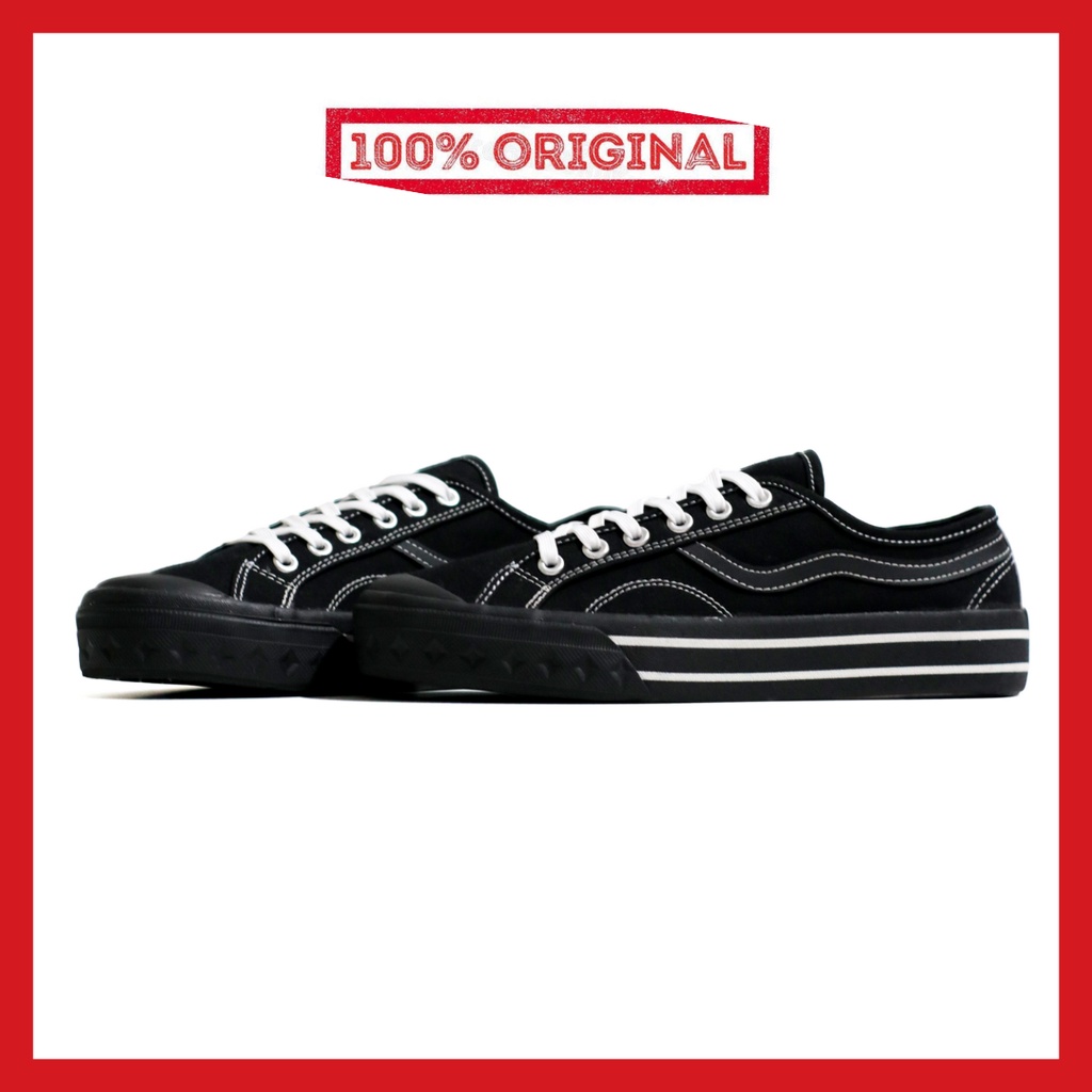 ORIGINAL - Sepatu Brand Lokal Kasual Pria Wanita No Brand Black Oreo Low Not Sneakers Ventela Retro Public Low Oreo