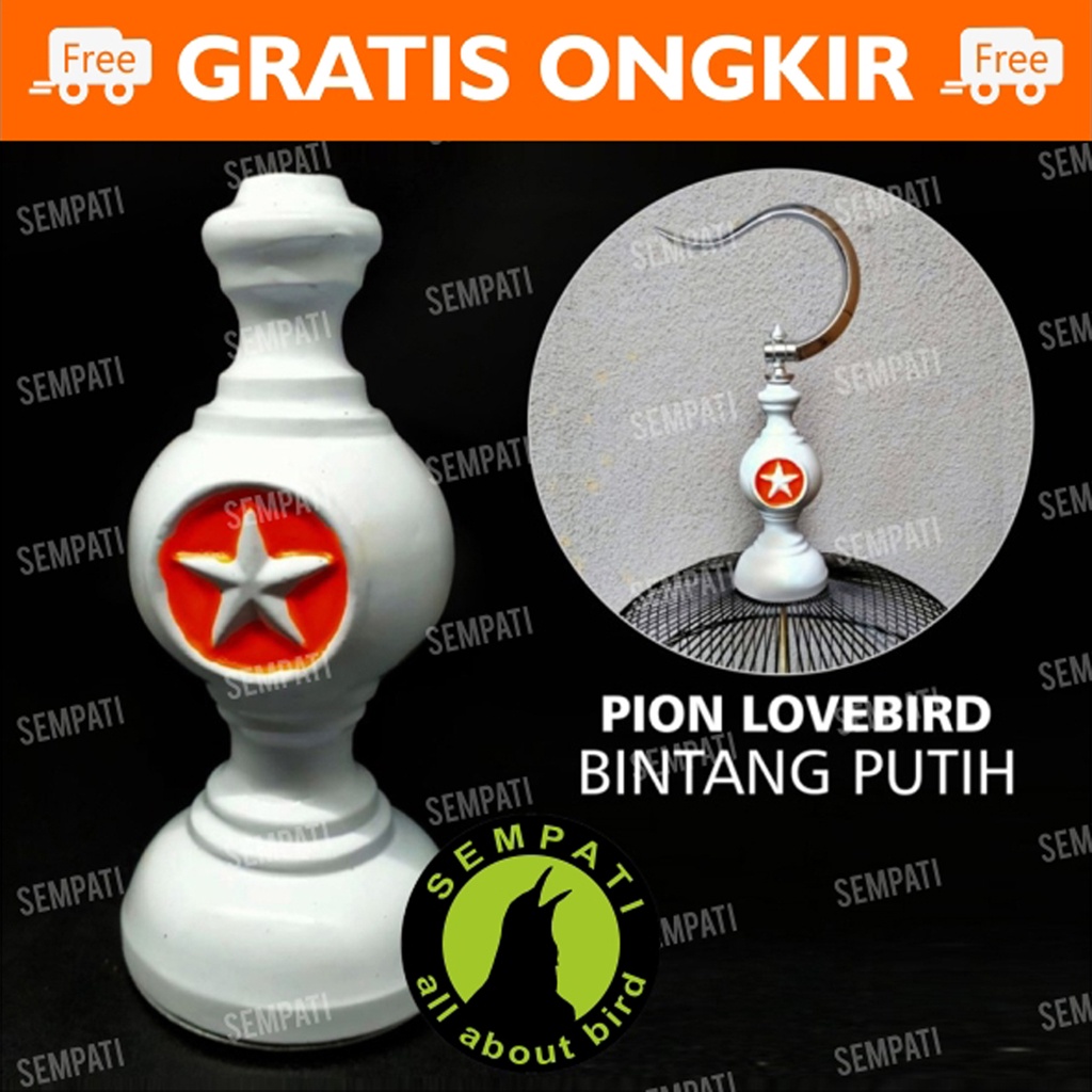 PION SANGKAR BURUNG LOVEBIRD MOTIF BINTANG PUTIH PION AKSESORIS GANTUNGAN KANDANG LOVE BIRD LB PIONB