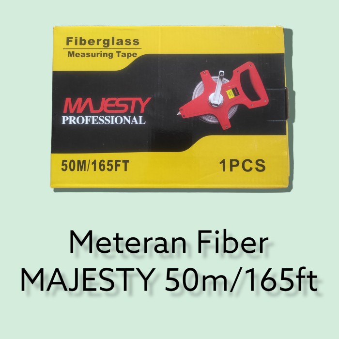 Meteran Tanah 50 Meter Tancap Gulung Meteran Fiber 50 Meter Majesty