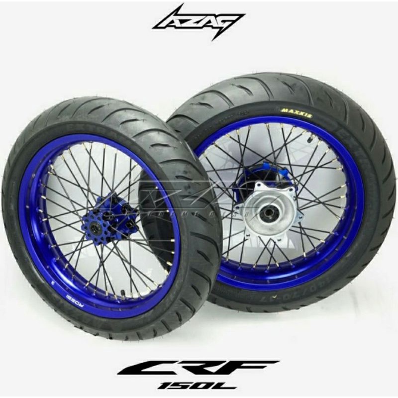 BAN SET CRF 150 L BAN MAXXIS 120/140 RING 17 300/350 HOLE 36 DEPAN BELAKANG