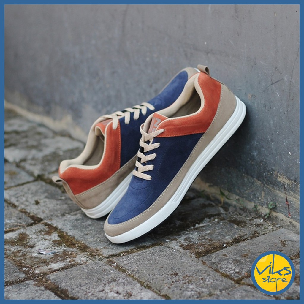 Sepatu Sneakers Shoes Pria Perempuan Cowok Cewek Unisex Tali Style Casual Distro Kuzatura Original Bahan Suede Lokal Premium Elegan