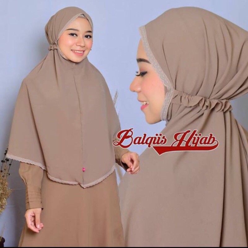 bergo kriwil renda full | bergo kriwil renda atas bawah