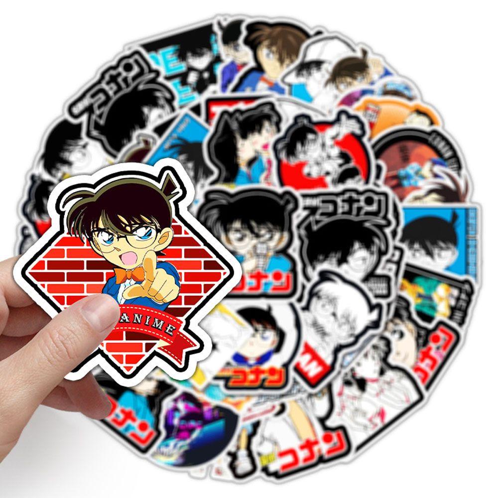 【 ELEGANT 】 Detektif Conan Stiker DIY Label Kartun Klasik Anime Motor Detektif Conan Perlengkapan Kantor Sekolah Koper Skateboard Animel Stiker