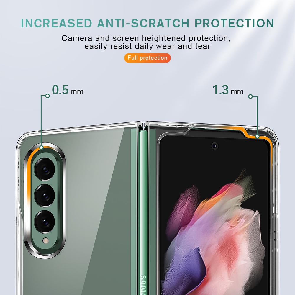 Hard Case Silikon Samsung Galaxy Z Fold 4 Bening Transparant Airbag Anti Crack Soft TPU (Standard dan Airbag Anti Crack)