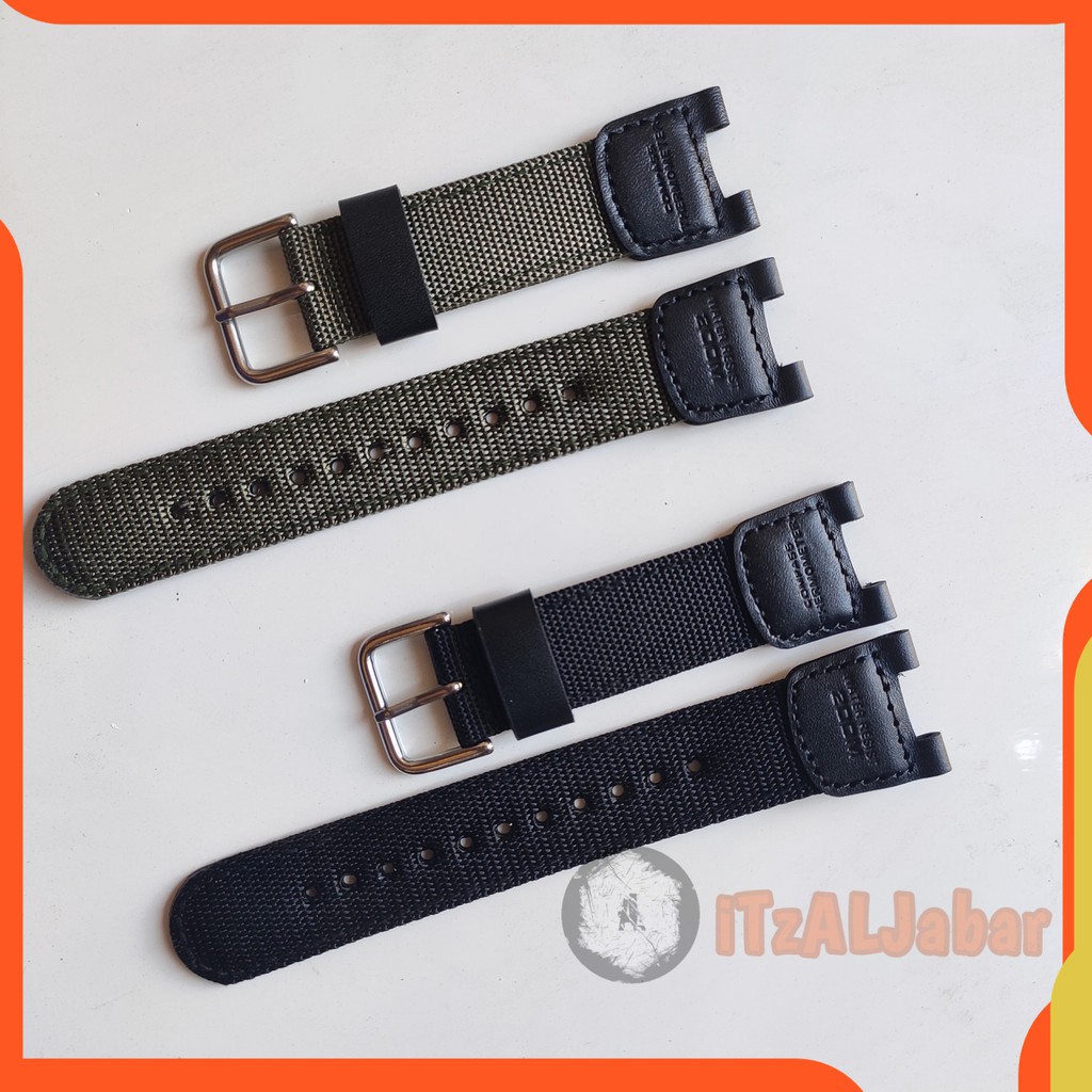 Tali jam tangan Casio SGW 100 Canvas leather strap Casio SGW-100B