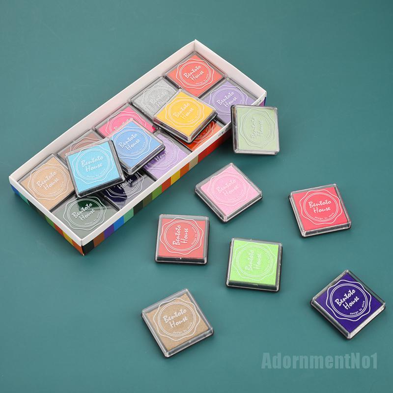 (AdornmentNo1) 20pcs / Set Pad Tinta Stempel Multiwarna Untuk Kerajinan Tangan / Scrapbook DIY