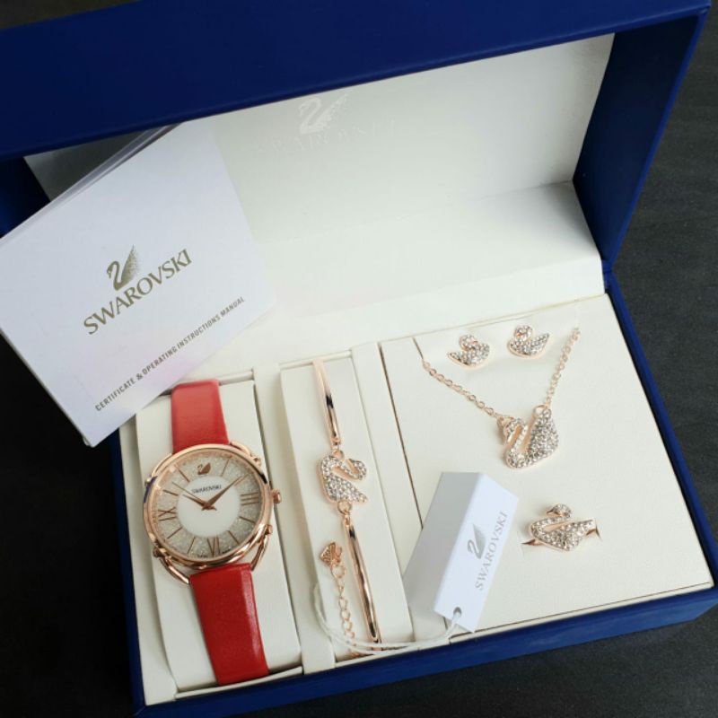 JAM TANGAN SWAROVSKI WANITA INCL BOX ORI GELANG, CINCIN, ANTING, KALUNG ORIGINAL BM
