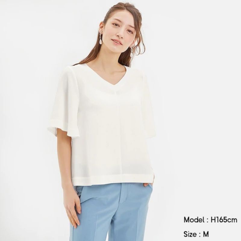 UNIQLO GU Flare Sleves Blouse Wanita Branded Original