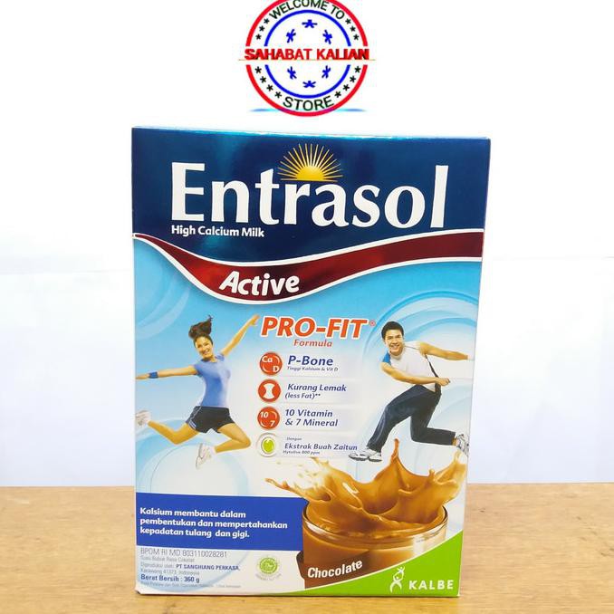 

[[BISA COD]] ENTRASOL ACTIVE CHOCOLATE 360gr PER 1 BOX DISKON Kode 861