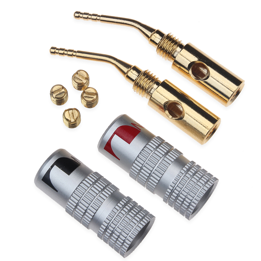 ELEGANT 2pcs Plugs Speaker Banana Plug Connectors Video Musical Cable Wire Pin Gold-Plated Audio Terminals/Multicolor