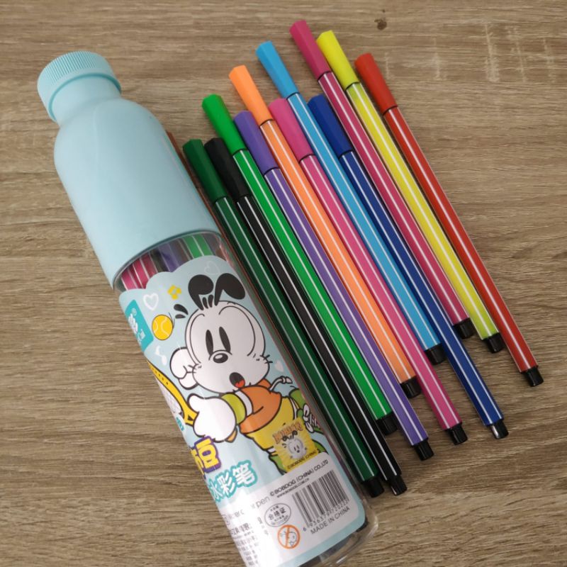 

12pcs Spidol Klir Cair Cat Air Stabilo 12warna +Tabung Lucu