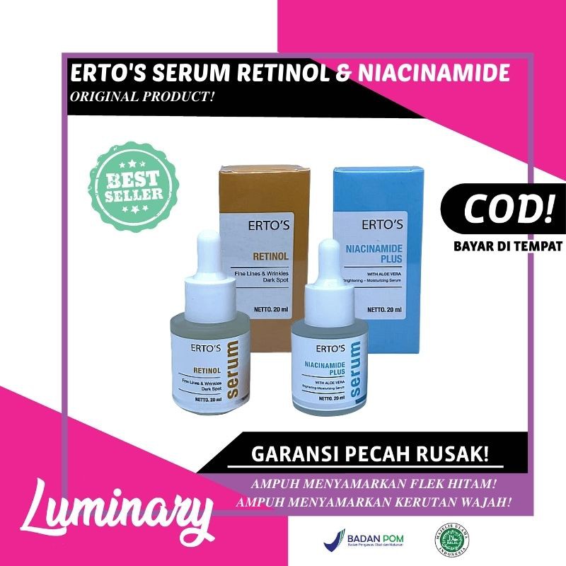 ERTOS SERUM RETINOL DAN NIACINAMIDE PLUS SERUM PERAWATAN WAJAH SERUM GLOWING SERUM BRIGHTENING