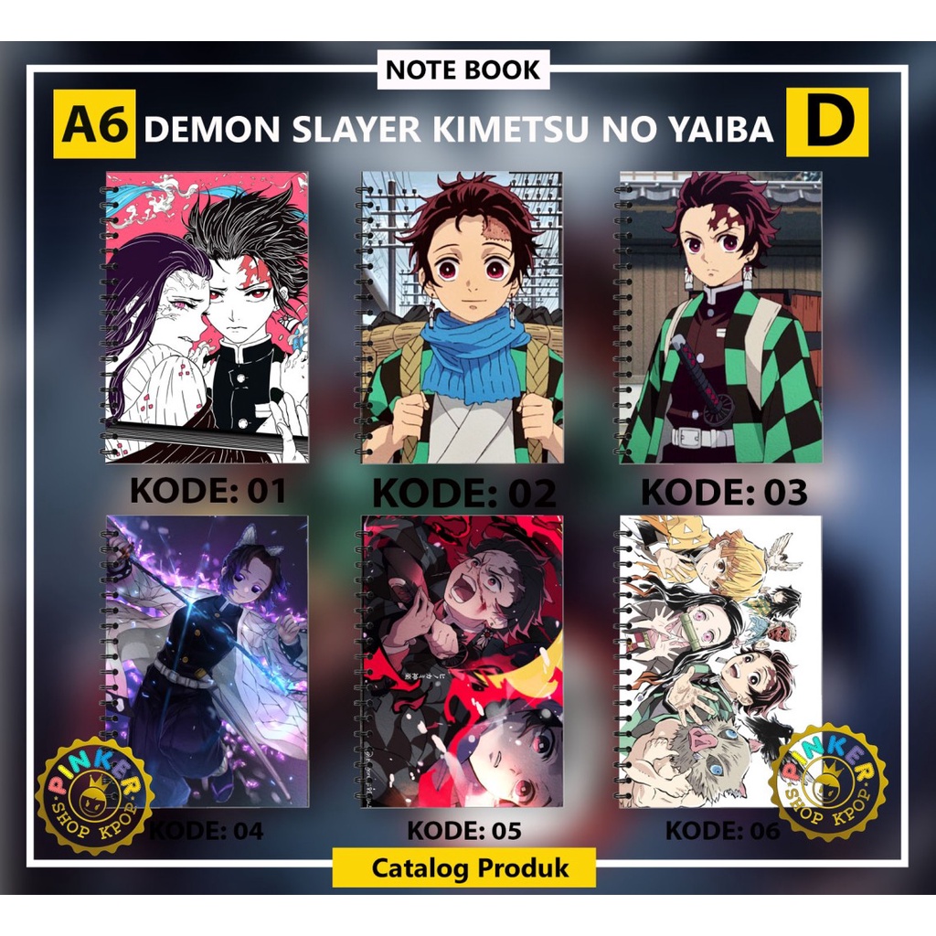

Note/Notebook A6 ANIME DEMON SLAYER KIMETSU NO YAIBA SERI D ISI 50 HALAMAN BUKU/NOTES