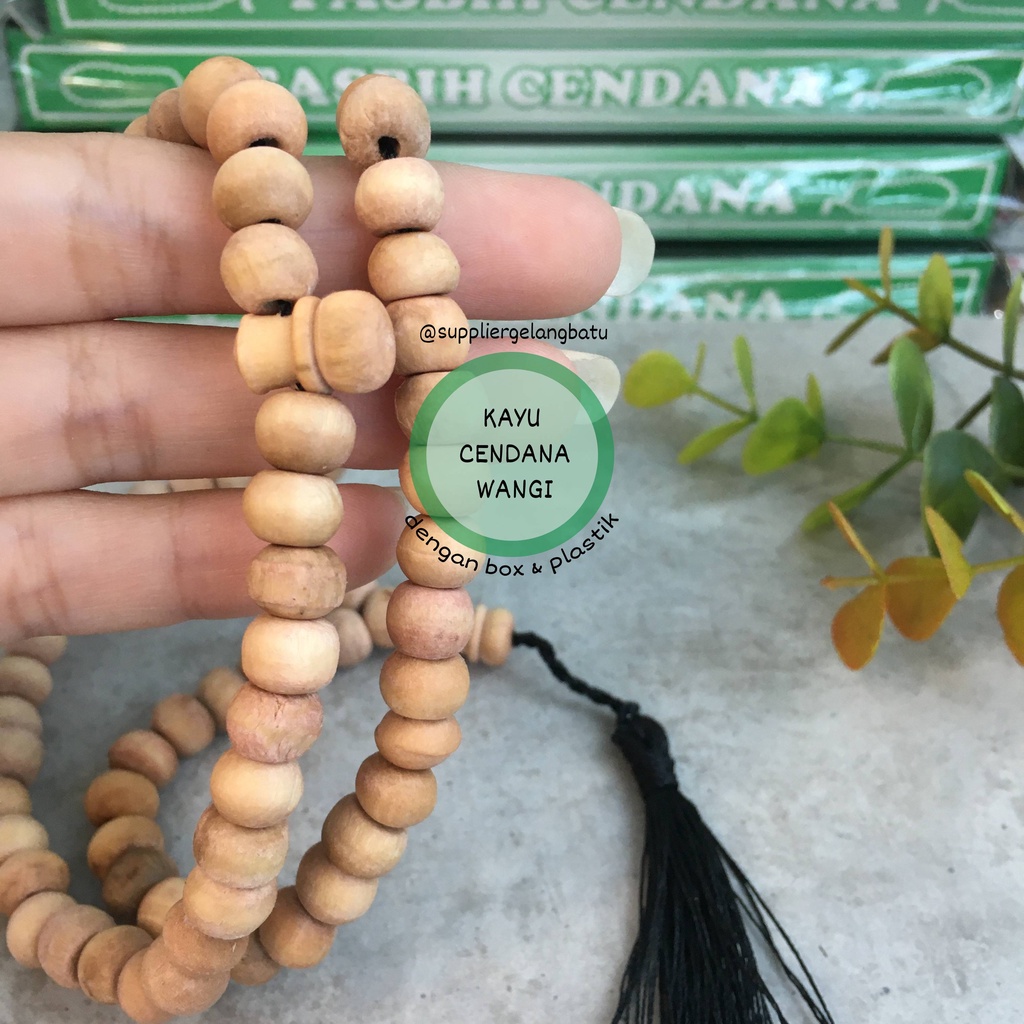 Tasbih Kayu Cendana 99 Butir Asli Wangi oleh oleh haji termasuk box