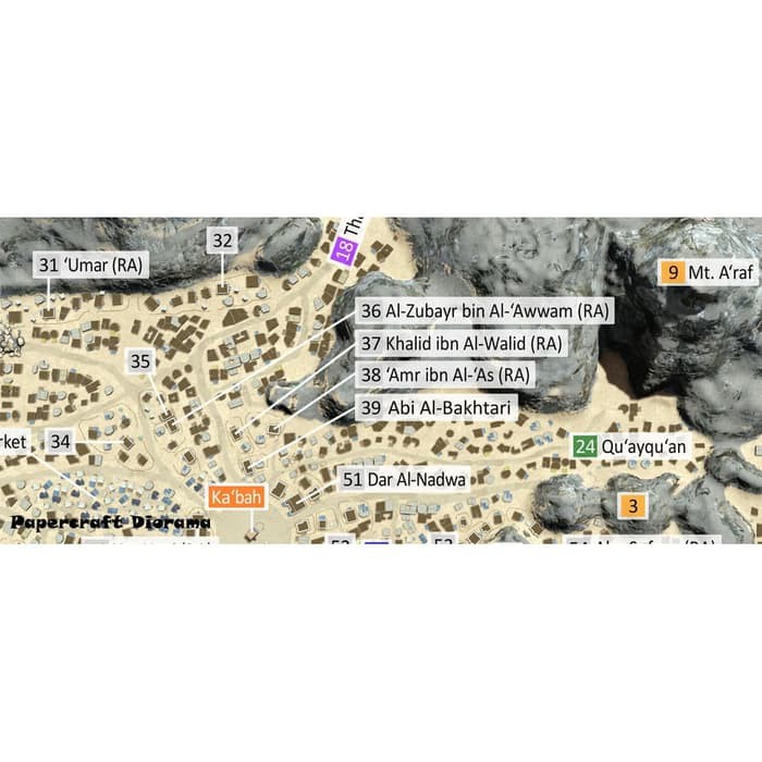 Peta Makkah Zaman Rasulullah (Makkah c 600AD Map) BinImad AlAteeqi | 80cm x 120cm