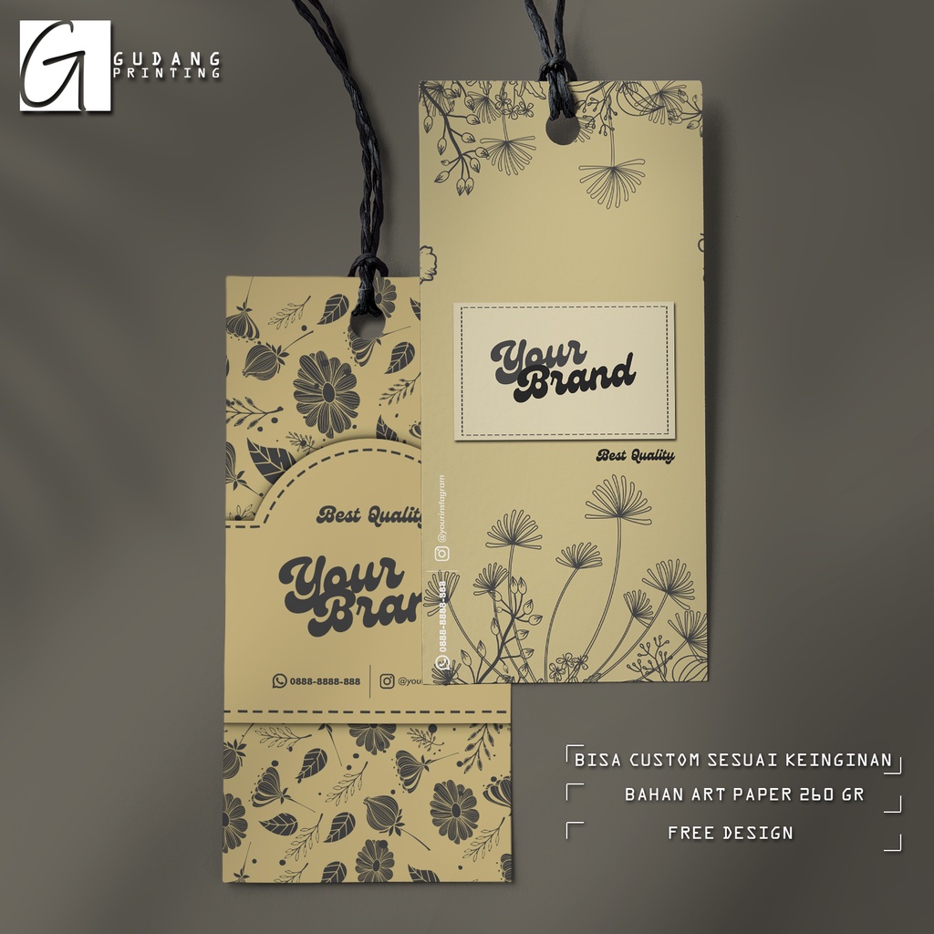 

Hangtag Label Baju 260 gsm 1 Sisi Full Colour